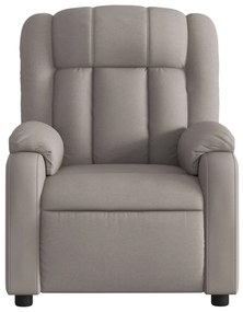 Poltrona de massagens reclinável tecido cinzento-acastanhado