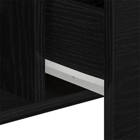 Aparador de Carvalho Preto - 100 x 36 x 60 cm - Feito de Madeira de En