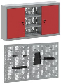 Conjunto de Armário e Painel de Ferramentas de 3 Peças Montado na Pare