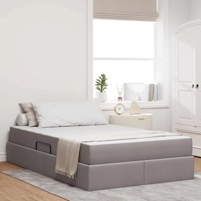 vidaXL Cama com arrumação e colchão Cinzento-acastanhado 120 x 190 cm