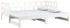 Sofá-cama de puxar 2x(90x200) cm pinho maciço branco