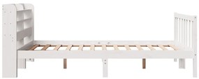 Cama sem colchão 120x200 cm madeira de pinho maciça branco