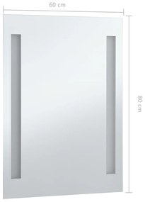 Espelho de parede LED para casa de banho 60x80 cm