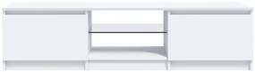 Móvel de TV com luzes LED 140x40x35,5 cm branco