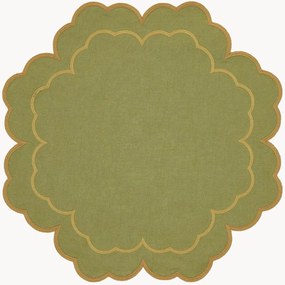 Individual de mesa em forma de flor com bordado Íris
