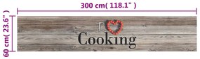 Tapete de cozinha lavável 60x300 cm veludo padrão cooking cinza