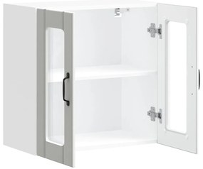 Armário de parede de cozinha porta vidro Lucca branco