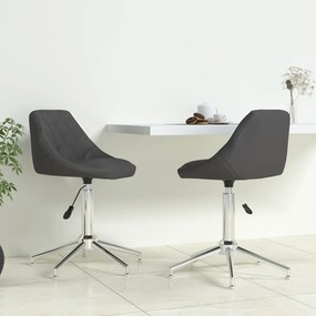 vidaXL Cadeiras de jantar giratórias 2 pcs couro artificial cinzento