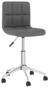 vidaXL Cadeira de jantar giratória couro artificial cinzento
