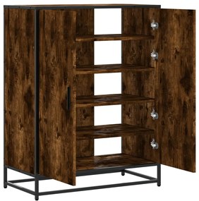 Sapateira 75x38x97,5 cm deriv. de madeira/metal carvalho fumado