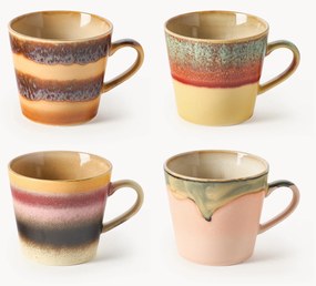 Canecas de cerâmica artesanal 70's, conjunto de 4