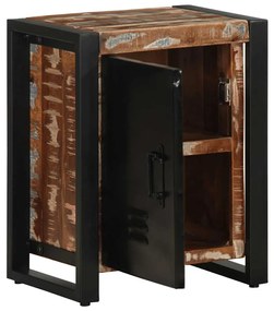 Mesa de cabeceira multicor 40x30x51cm madeira maciça recuperada
