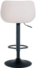 Conjunto de 2 bancos de bar Loft em veludo com estrutura preta 79-113 x 43 x 49 cm Creme