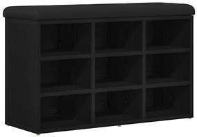 Banco de Armazenamento vidaXL Preto Carvalho 80x30x48 cm Madeira Engen