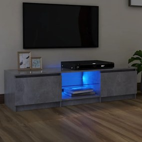 vidaXL Móvel de TV com luzes LED 140x40x36 cm cinzento cimento