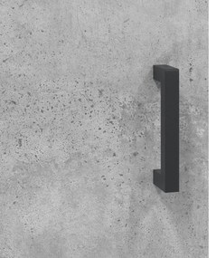 Armário Alto com Vitrine Brenna de 180 cm - Cinzento Cimento - Design