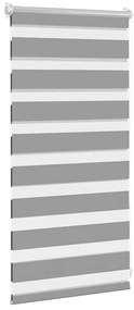 Estore de rolo 40 x 100 cm, linhas de zebra / Cinza