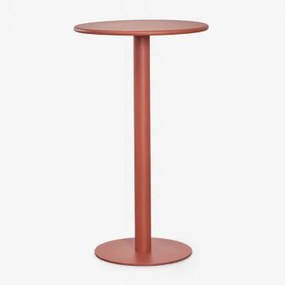 Mesa Alta De Jardim Redonda Ø60 Cm Em Ferro Mizzi Terracota - Sklum