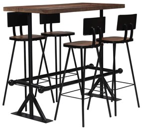 Conjunto de bar 5 pcs madeira recuperada maciça