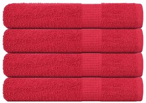 vidaXL Toalhas 4 pcs FROGN 100x200 cm 100% algodão vermelho