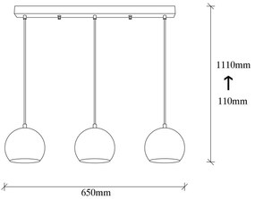 Candeeiro de Teto Berceste – Vintage – 65 x 15 cm