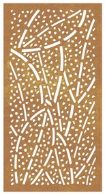 Decoração p/ muro de jardim 105x55 cm aço corten design folhas