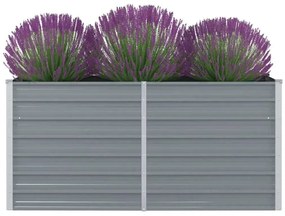 Canteiro de jardim elevado 160x80x77cm aço galvanizado cinzento