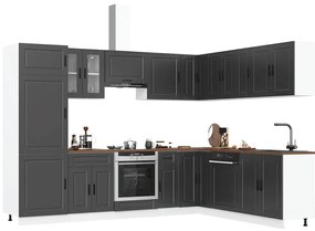 vidaXL 14 peças armário de cozinha conjunto Porto preto