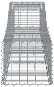 Cestos gabião arqueados 4 pcs 400x50x40/60 cm ferro galvanizado