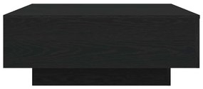 Mesa de Centro vidaXL com Luzes LED Carvalho Preto 80x80x31 cm