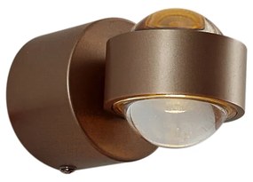 Candeeiro de parede de design bronze escuro incl. LED IP44 - Lens Design