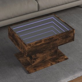 Mesa de centro c/ LEDs 70x50x45 cm derivados de madeira