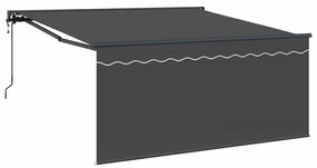 Toldo Retrátil Manual Antracite Cinzento 350 x 250 cm
