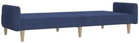 Sofá-cama de 2 lugares tecido azul