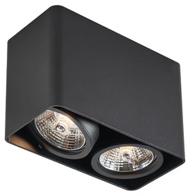 Foco de superfície de design preto GU10 70mm 2-luzes giratório e inclinável - Vox Design