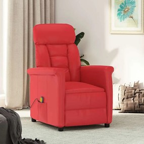 vidaXL Cadeira de massagens couro artificial vermelho
