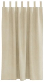 Cortinas Blackout vidaXL com Alças de Pendurar 2 pcs Veludo Creme