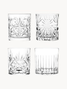 Copos de cristal com relevo Bichiera, conjunto de 4