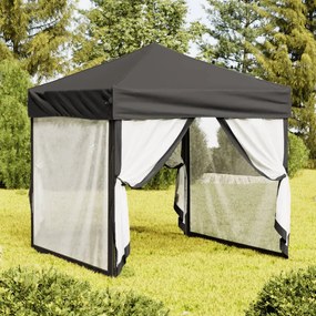 Tenda para festas dobrável com paredes laterais 2x2 m antracite
