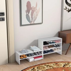 Sapateira empilhável de 3 peças para hall de entrada, corredor, casa de banho, sala 78 x 30 x 90 cm Branca