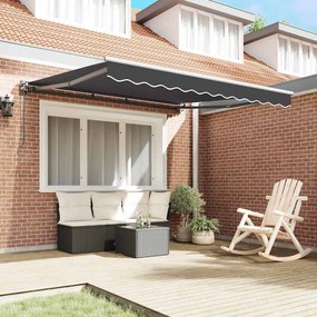 Toldo Retrátil Manual Antracite 300x250 cm Poliéster e Alumínio