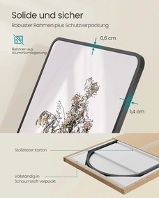 Espelho retangular para corpo inteiro 150 x 40 cm Preto