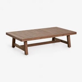Mesa De Centro Retangular Para Jardim 130x75 Cm Em Madeira De Acácia Dubai Castanho-acácia Escuro - Sklum