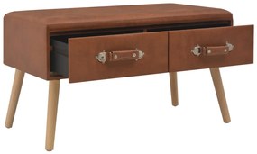 Mesa de centro 80x40x46 cm couro artificial castanho