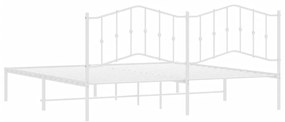 Estrutura de cama com cabeceira 200x200 cm metal branco