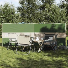 vidaXL Corta-vento de campismo 344x120 cm impermeável verde