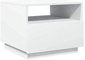 Mesa de centro com luzes LED 50x49x40 cm branco