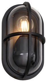 Candeeiro de parede exterior preto oval IP65 - Target Industrial