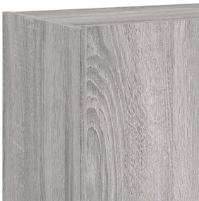 Móvel de parede p/ TV c/ luzes LED 60x35x41 cm cinzento sonoma