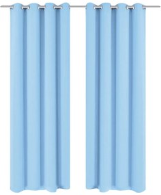 Cortinas blackout 2 pcs com ilhós de metal 135x175 cm turquesa